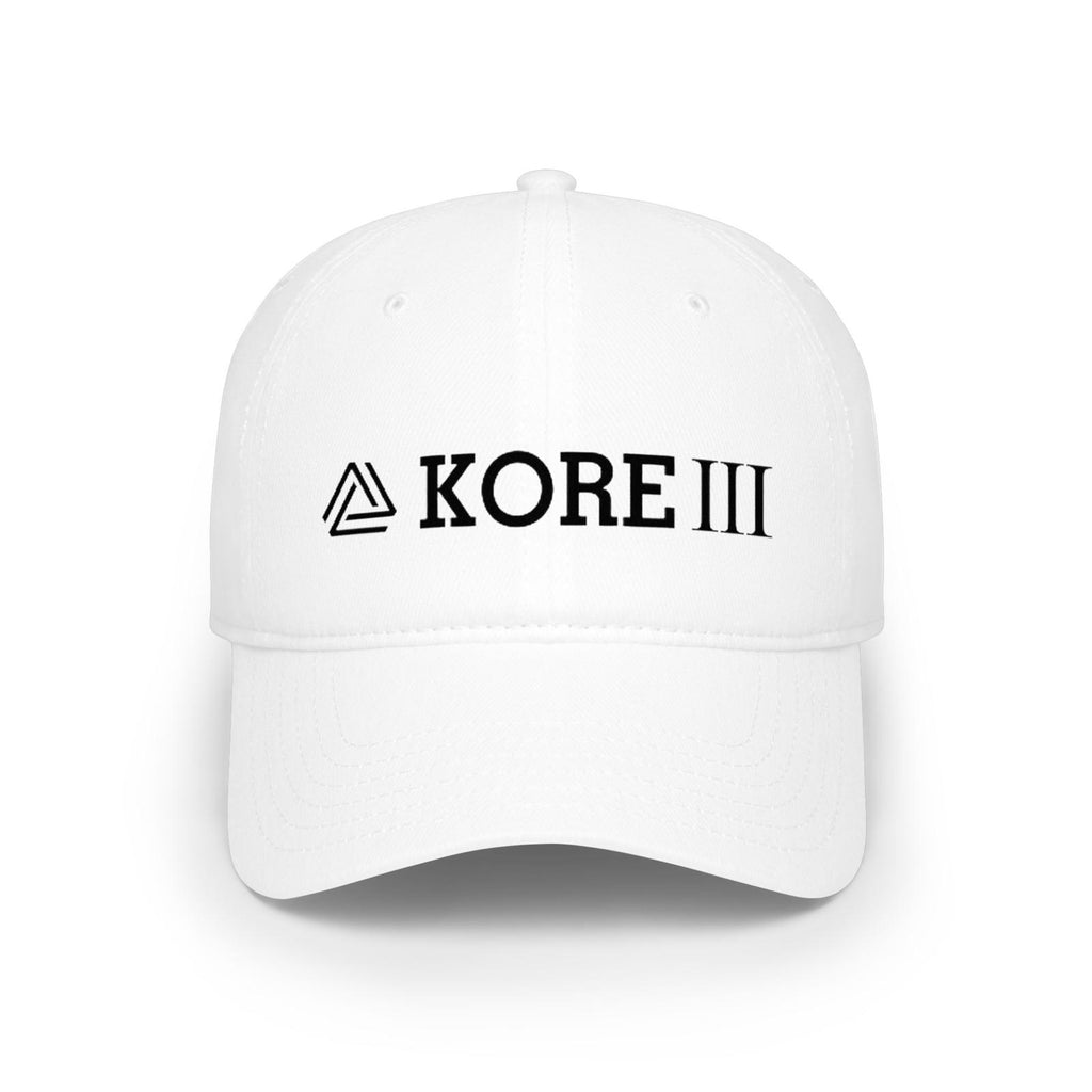 KORE III Classic White Hat – Minimalist Unisex Adjustable Baseball Hat