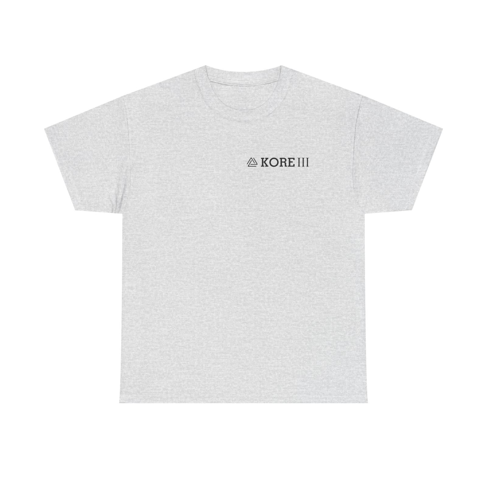 KORE III Premium Unisex T-Shirt – Minimal Logo Tee with “What’s Your Kore III?” Back Print